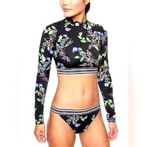 Athleta Floral Patted Swim Rashguard